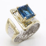 14K Gold & Crystalline Silver London Blue Topaz Ring - 40342-Shelli Kahl-Renee Taylor Gallery