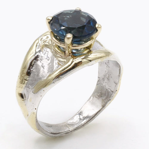 14K Gold & Crystalline Silver London Blue Topaz Ring - 40343-Shelli Kahl-Renee Taylor Gallery
