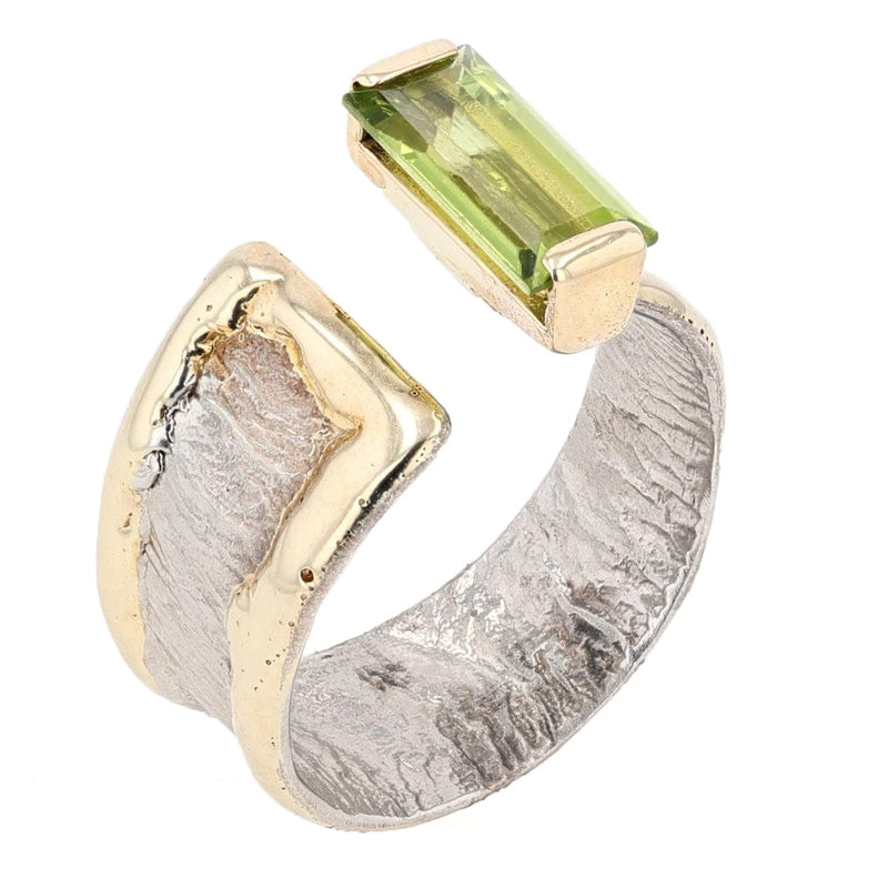 14K Gold & Crystalline Silver Peridot Ring - 40346-Shelli Kahl-Renee Taylor Gallery