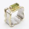14K Gold & Crystalline Silver Peridot Ring - 40347-Shelli Kahl-Renee Taylor Gallery