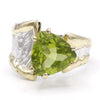 14K Gold & Crystalline Silver Peridot Ring - 40349-Shelli Kahl-Renee Taylor Gallery