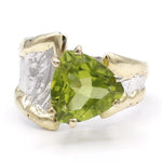 14K Gold & Crystalline Silver Peridot Ring - 40349-Shelli Kahl-Renee Taylor Gallery