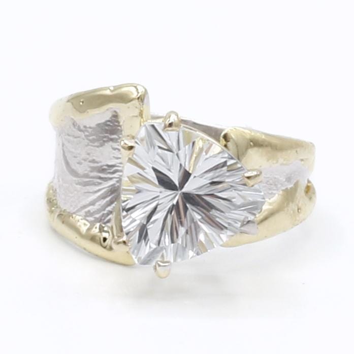 14K Gold & Crystalline Silver White Topaz Ring - 40350-Shelli Kahl-Renee Taylor Gallery