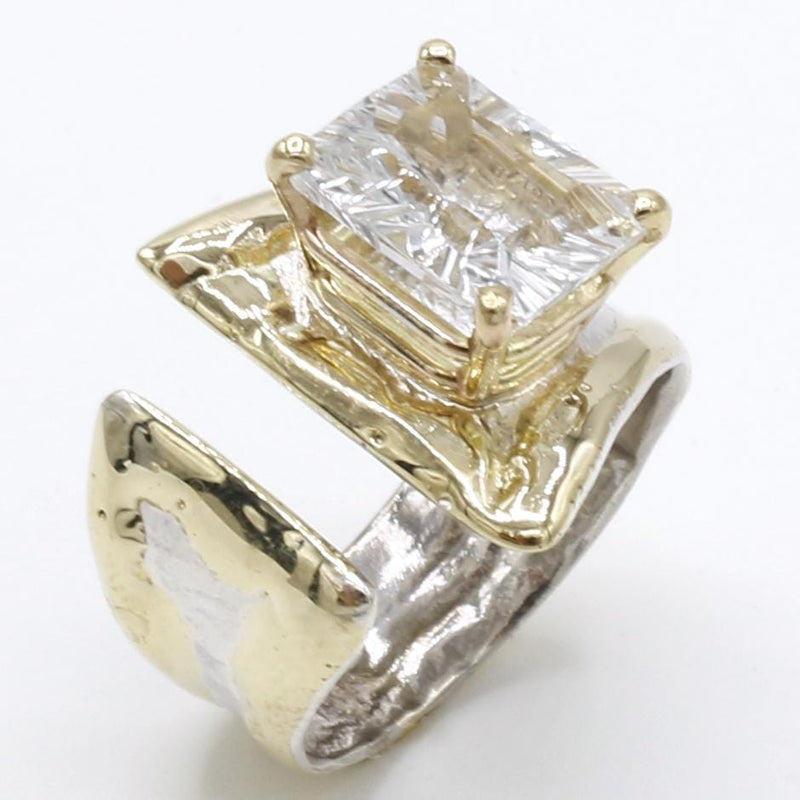 14K Gold & Crystalline Silver White Topaz Ring - 40352-Shelli Kahl-Renee Taylor Gallery