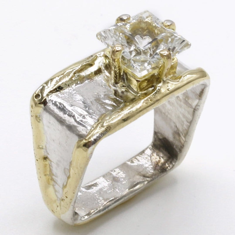 14K Gold & Crystalline Silver White Topaz Ring - 40354-Shelli Kahl-Renee Taylor Gallery