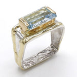 14K Gold & Crystalline Silver Sky Blue Topaz Ring - 40357-Shelli Kahl-Renee Taylor Gallery