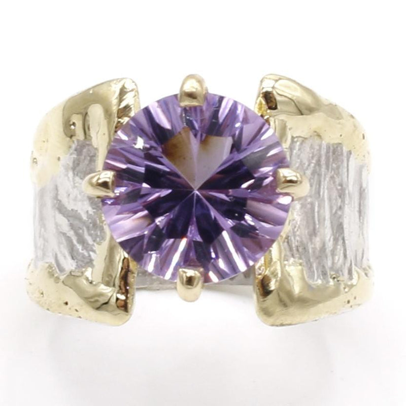 14K Gold & Crystalline Silver Lilac Amethyst Ring - 40360-Shelli Kahl-Renee Taylor Gallery