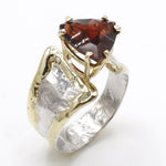 14K Gold & Crystalline Silver Garnet Ring - 40362-Shelli Kahl-Renee Taylor Gallery