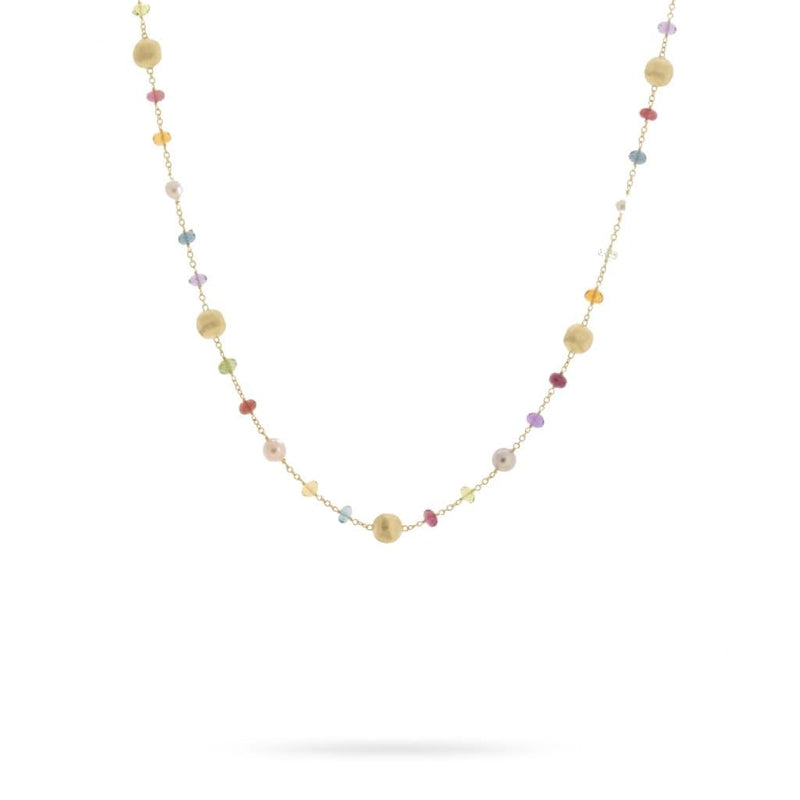 18K Africa Gemstone Pearl Short Necklace - CB2251-PL-MIX02-Marco Bicego-Renee Taylor Gallery