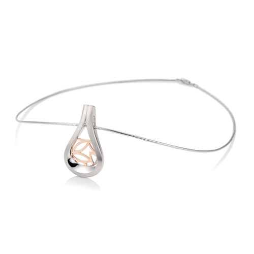 Rose Gold & Rhodium Plated Sterling Silver Pendant - 34/01761-RH/R-Breuning-Renee Taylor Gallery