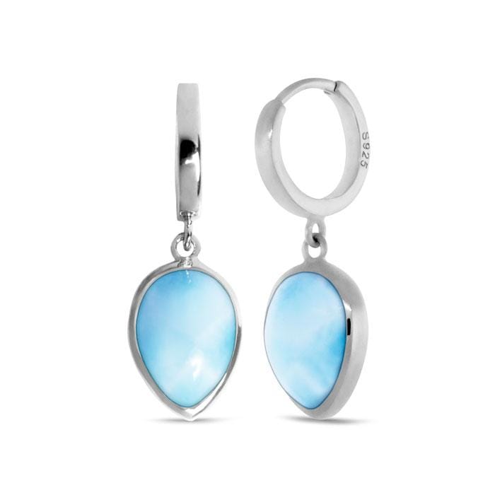 Pear Hoop Earrings - Ebasi07-00-Marahlago Larimar-Renee Taylor Gallery