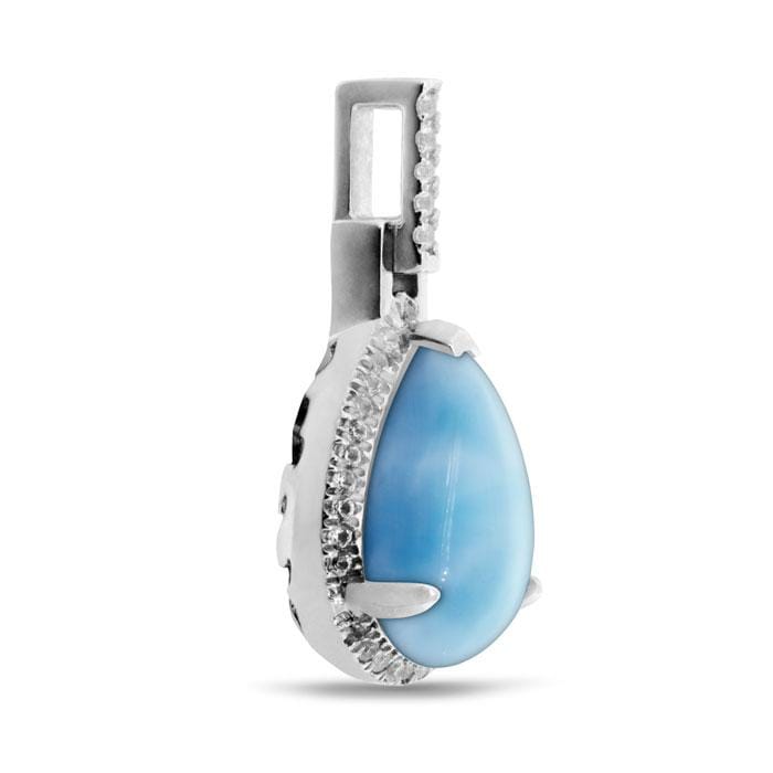 Radiance Pear Necklace - Nradi01-00-Marahlago Larimar-Renee Taylor Gallery