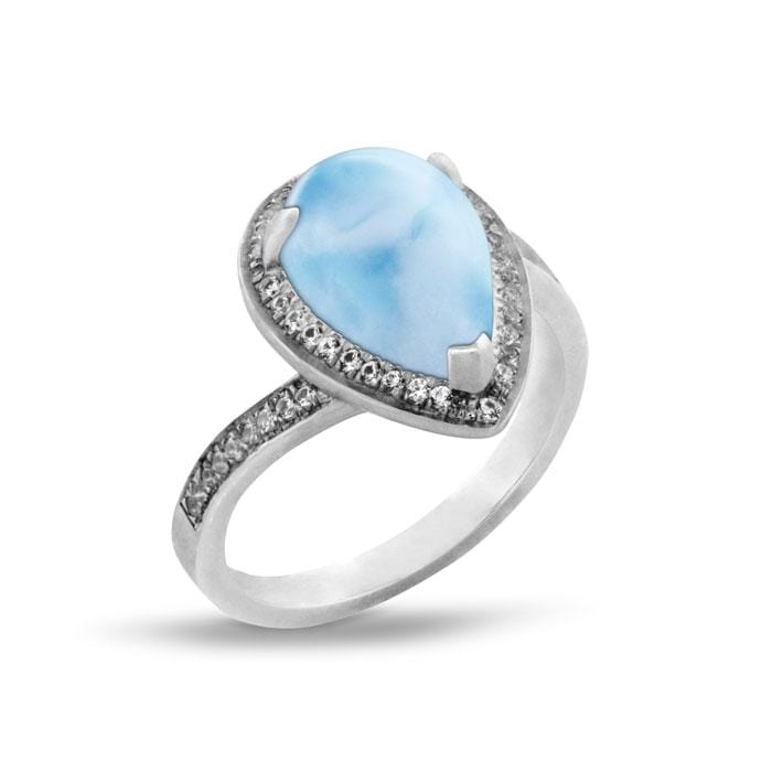 Radiance Pear Ring - Rradi01-00-Marahlago Larimar-Renee Taylor Gallery