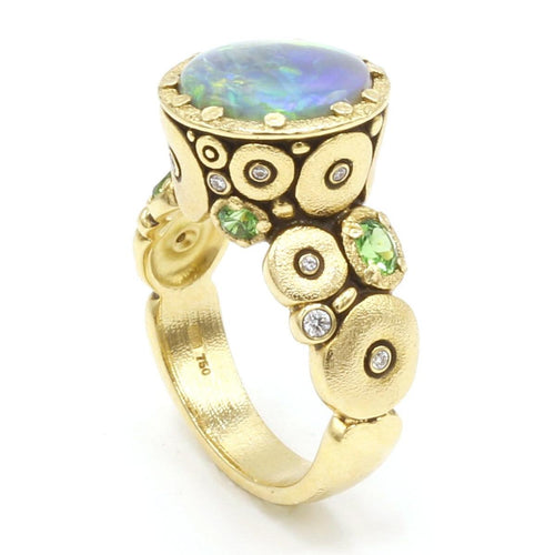 18K Orchard Opal & Diamond Ring - R-115S-Alex Sepkus-Renee Taylor Gallery