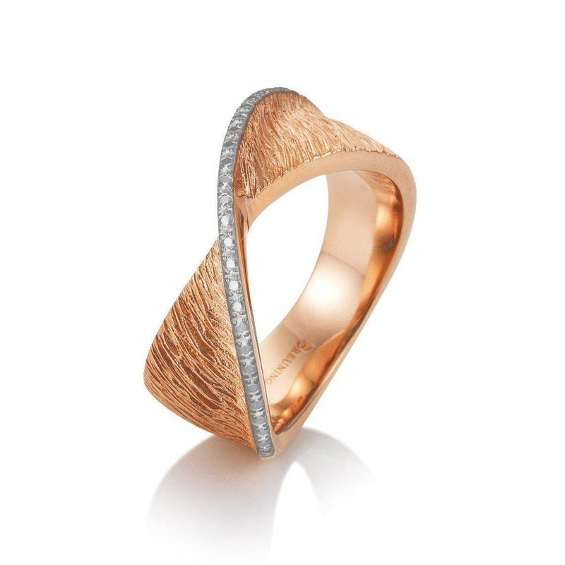 Rose Gold Plated Sterling Silver White Sapphire Ring - 42/03299-R-Breuning-Renee Taylor Gallery