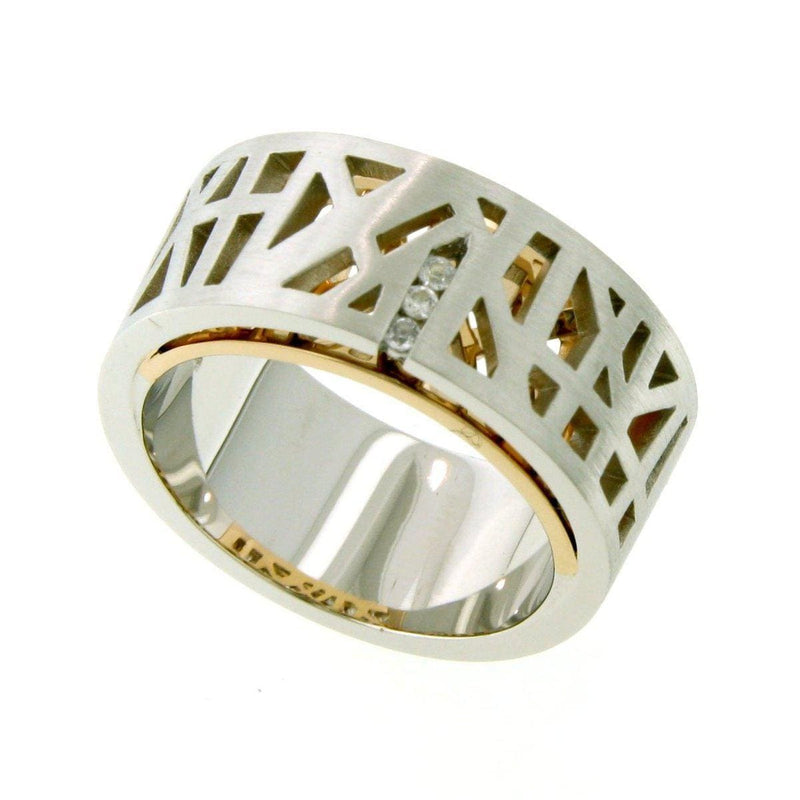 Rose Gold Plated Sterling Silver White Sapphire Ring - 42/08694-Breuning-Renee Taylor Gallery