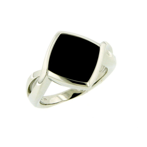 Sterling Silver Onyx Ring - 42/83637-Breuning-Renee Taylor Gallery