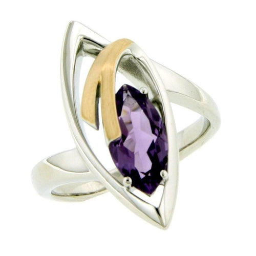 Rose Gold Plated Sterling Silver Amethyst Ring - 42/83711-AM-Breuning-Renee Taylor Gallery