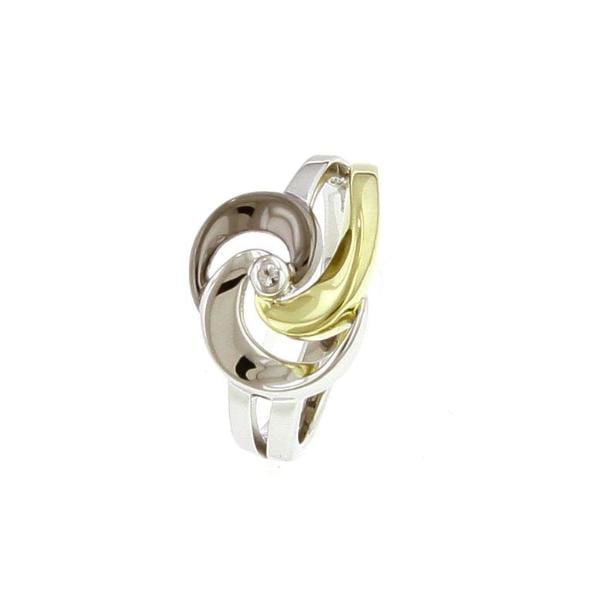 Yellow Gold Plated Sterling Silver White Sapphire Ring - 42/85699-8-Y-Breuning-Renee Taylor Gallery