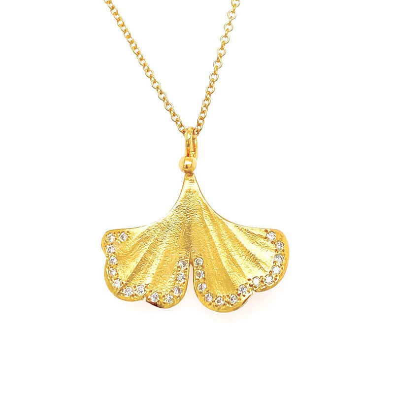 Marika 14k Gold & Diamond Gingko Leaf Necklace - MA7842-Marika-Renee Taylor Gallery