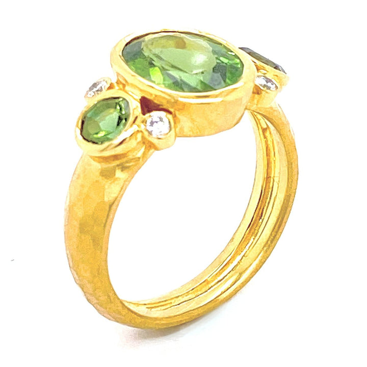 14K Gold, Green Tourmaline & Diamond Ring - M7719-Marika-Renee Taylor Gallery
