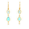 Marika Diamond, Blue Topaz & 14k Gold Earrings - M8021-Marika-Renee Taylor Gallery