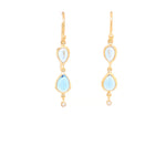Marika Diamond, Blue Topaz & 14k Gold Earrings - M8021