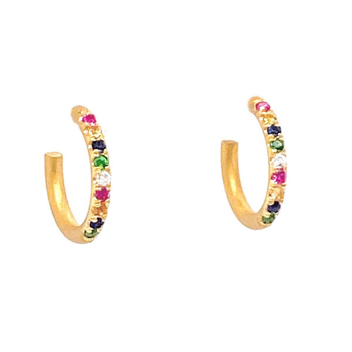 Marika Diamond, Sapphire & 14k Gold Earrings - M7752-Marika-Renee Taylor Gallery