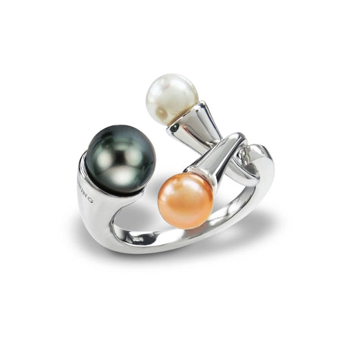 Sterling Silver Chinese Cultured Pearl Dark Grey Ring - 43/00634-Breuning-Renee Taylor Gallery