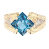 14K Gold & Crystalline Silver Blue Topaz Ring - 47834-Shelli Kahl-Renee Taylor Gallery