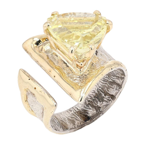 14K Gold & Crystalline Silver Margarita Quartz Ring - 47850-Shelli Kahl-Renee Taylor Gallery