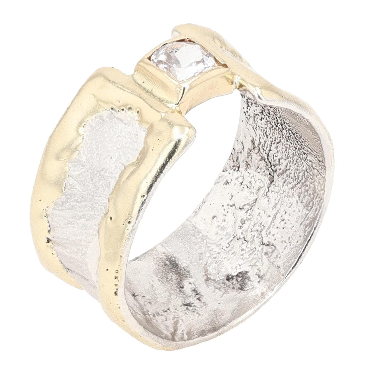 14K Gold & Crystalline Silver Diamond Ring - 47893 - Shelli Kahl