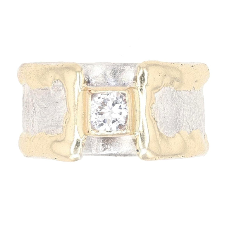 14K Gold & Crystalline Silver Diamond Ring - 47893-Shelli Kahl-Renee Taylor Gallery