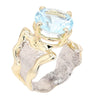 14K Gold & Crystalline Silver Sky Blue Topaz Ring - 47909-Shelli Kahl-Renee Taylor Gallery