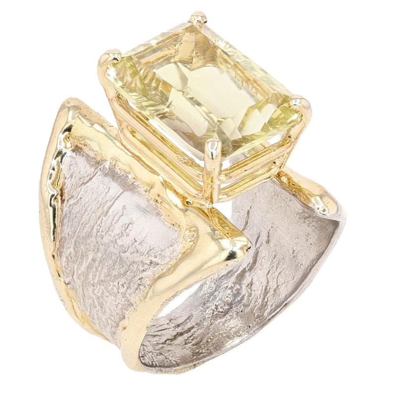 14K Gold & Crystalline Silver Margarita Quartz Ring - 47912-Shelli Kahl-Renee Taylor Gallery