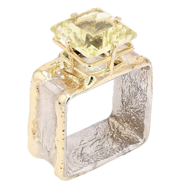 14K Gold & Crystalline Silver Margarita Quartz Ring - 47913-Shelli Kahl-Renee Taylor Gallery