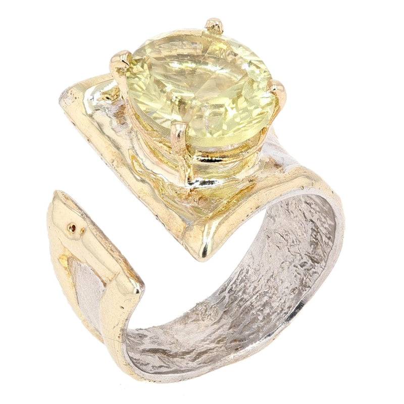 14K Gold & Crystalline Silver Margarita Quartz Ring - 47914-Shelli Kahl-Renee Taylor Gallery