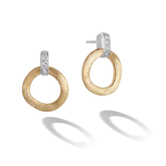 18K Gold & Diamond Jaipur Stud Drop Earrings - OB1758 B YW-Marco Bicego-Renee Taylor Gallery