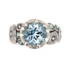 Platinum "Orchard" Aquamarine, Sapphire & Diamond Ring - R-129PS-Alex Sepkus-Renee Taylor Gallery