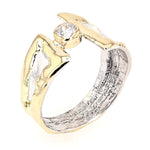 14K Gold & Crystalline Silver Diamond Ring - 50280-Shelli Kahl-Renee Taylor Gallery