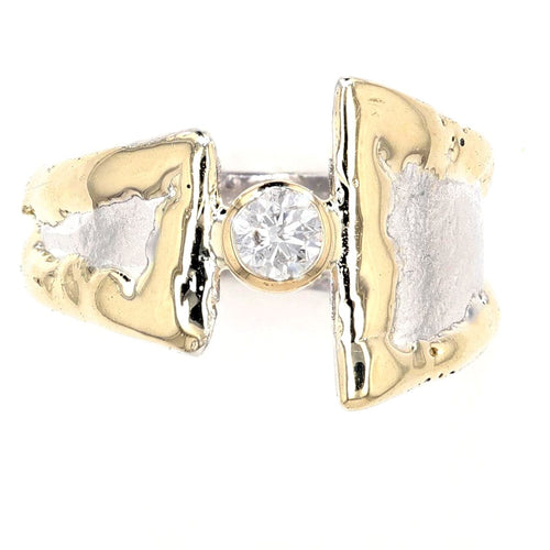 14K Gold & Crystalline Silver Diamond Ring - 50280-Shelli Kahl-Renee Taylor Gallery