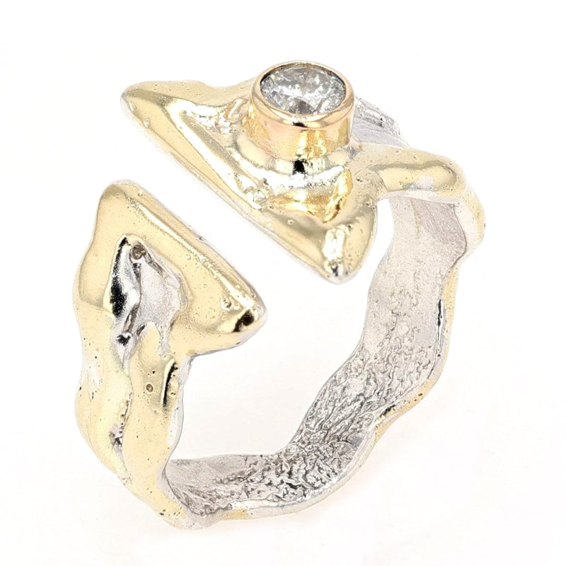 14K Gold & Crystalline Silver Diamond Ring - 50281-Shelli Kahl-Renee Taylor Gallery