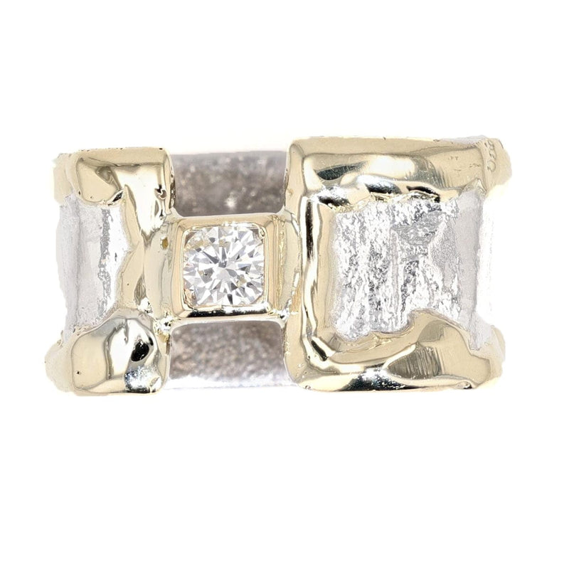 14K Gold & Crystalline Silver Diamond Ring - 50282-Shelli Kahl-Renee Taylor Gallery