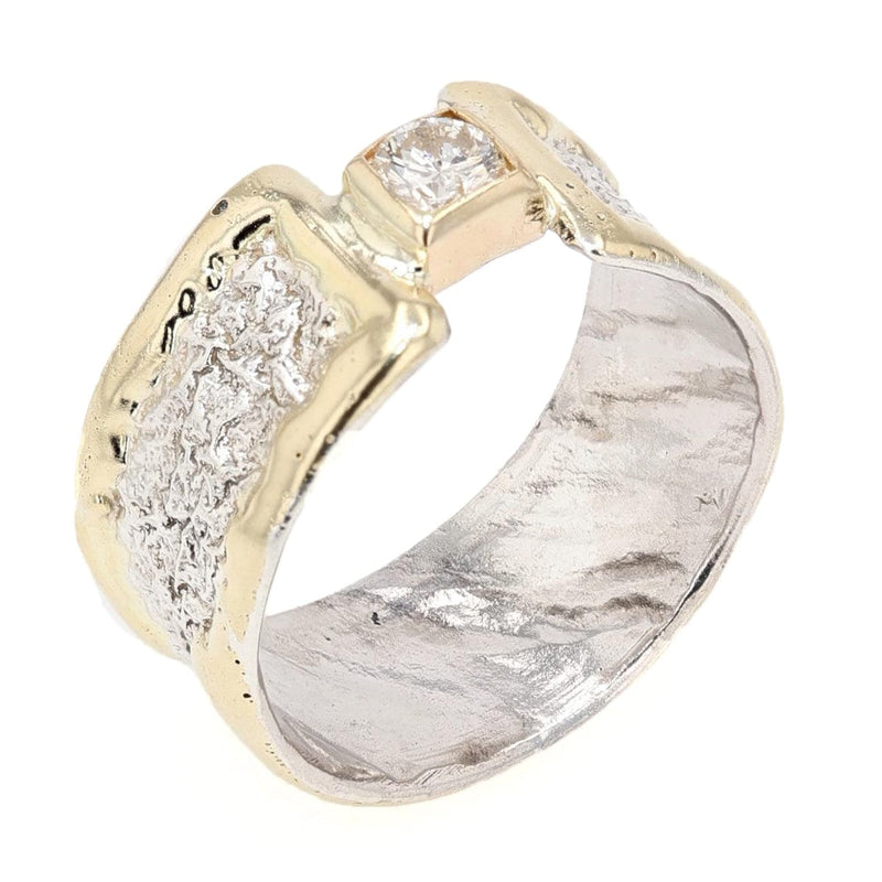 14K Gold & Crystalline Silver Diamond Ring - 50283-Shelli Kahl-Renee Taylor Gallery