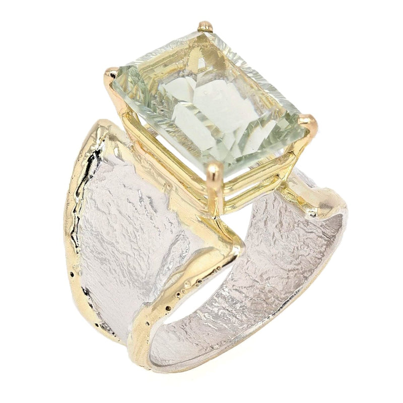 14K Gold & Crystalline Silver Prasiolite Ring - 50295-Shelli Kahl-Renee Taylor Gallery
