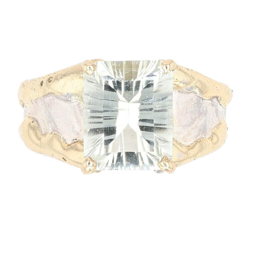 14K Gold & Crystalline Silver Prasiolite Ring - 50296-Shelli Kahl-Renee Taylor Gallery