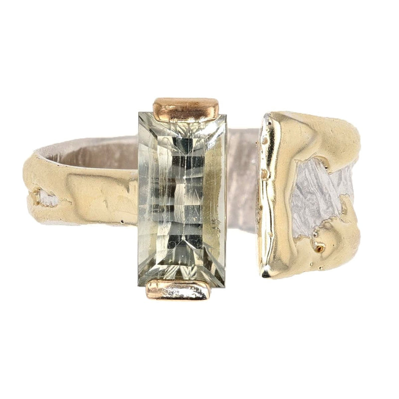 14K Gold & Crystalline Silver Prasiolite Ring - 50297-Shelli Kahl-Renee Taylor Gallery