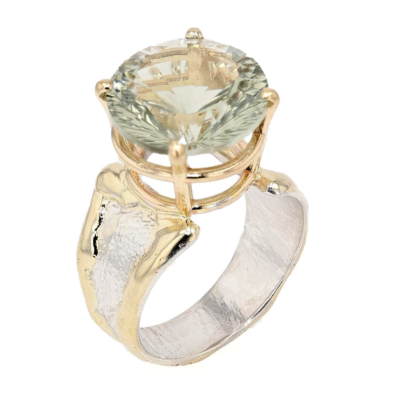 14K Gold & Crystalline Silver Prasiolite Ring - 50298-Shelli Kahl-Renee Taylor Gallery