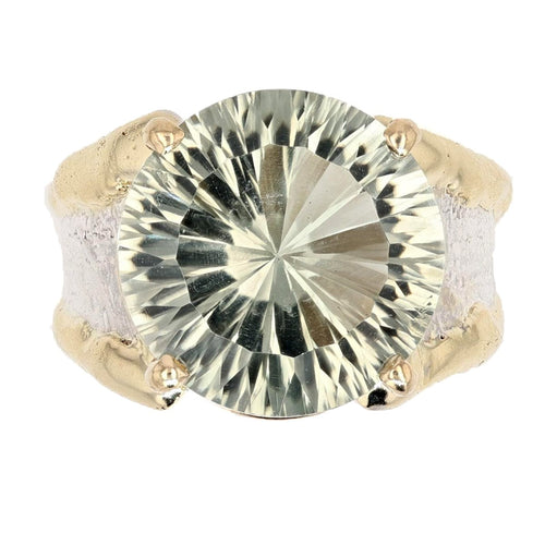 14K Gold & Crystalline Silver Prasiolite Ring - 50298-Shelli Kahl-Renee Taylor Gallery