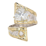 14K Gold & Crystalline Silver White Topaz & Diamond Ring - 50301-Shelli Kahl-Renee Taylor Gallery